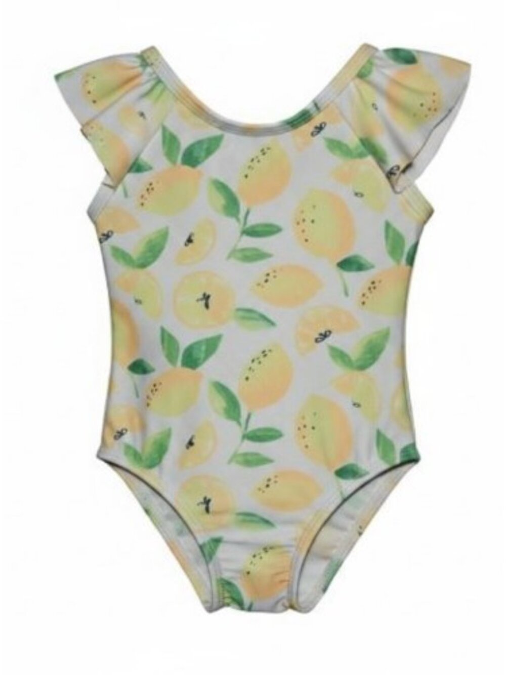 CAT & JACK Lemon Print Ruffled Strap One Piece Bathing Suit Girls 9 months